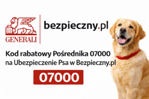 kod rabatowy 07000 na ubezpieczenie psa w bezpieczny